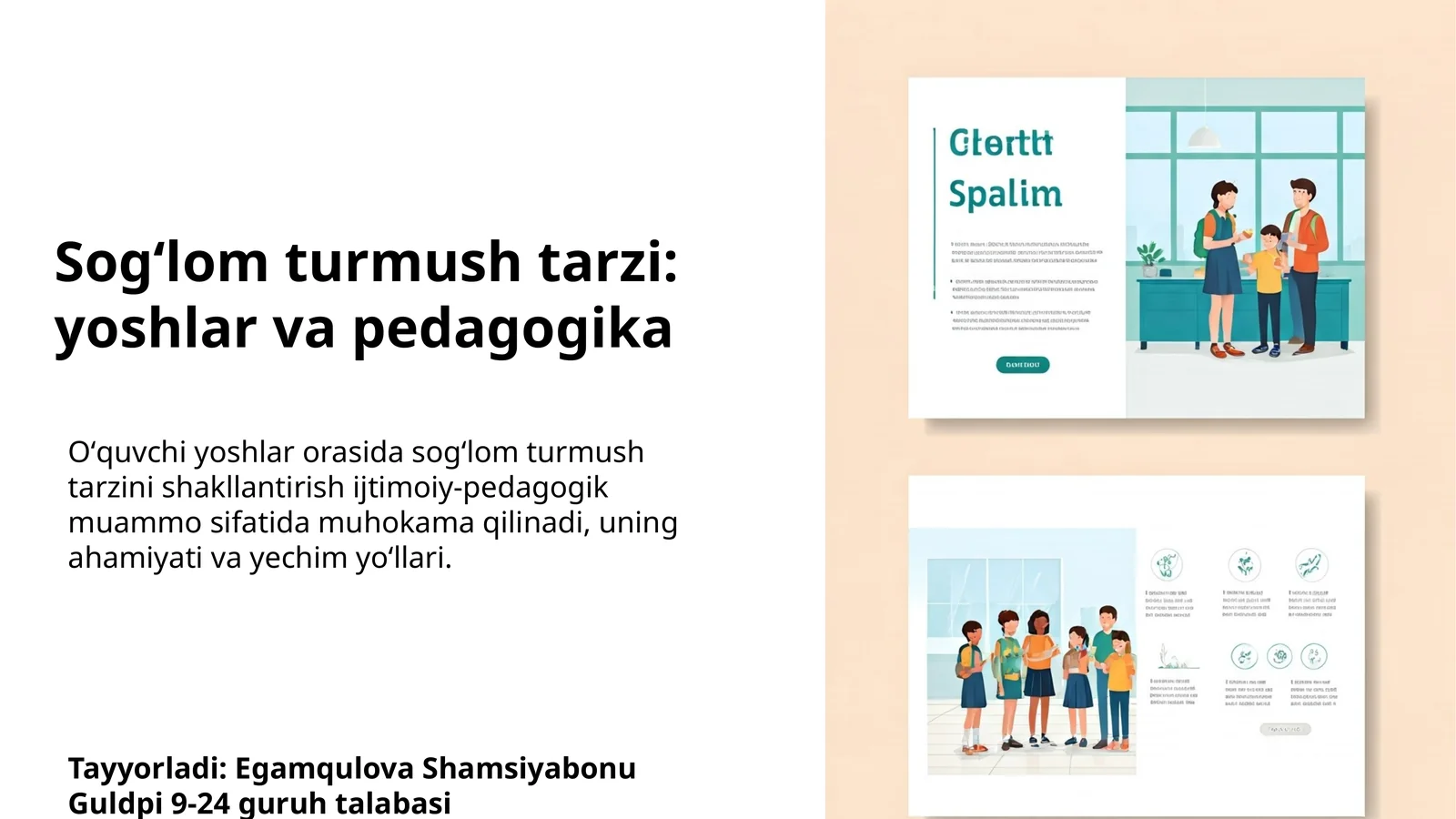 Sogʻlom turmush tarzi: yoshlar va pedagogika
