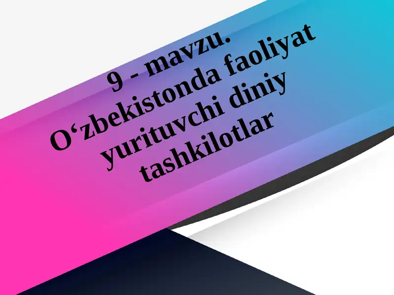 O‘zbekistonda faoliyat yurituvchi diniy tashkilotlar