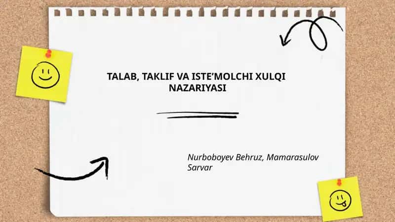 TALAB, TAКLIF VA ISTE’MOLCHI XULQI NAZARIYASI