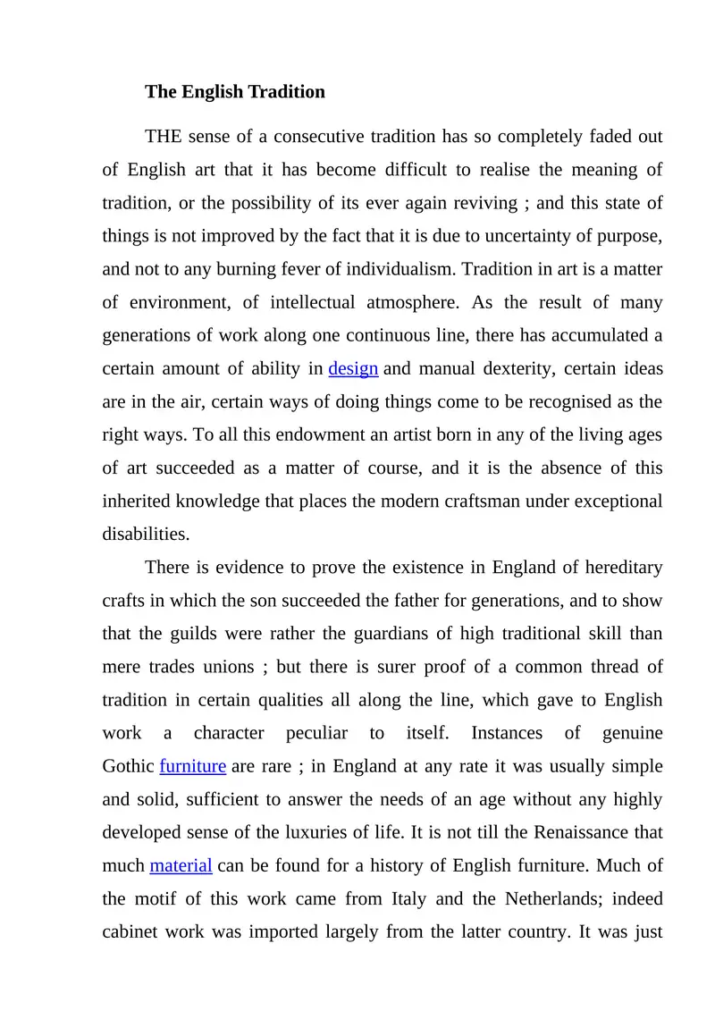The English Tradition