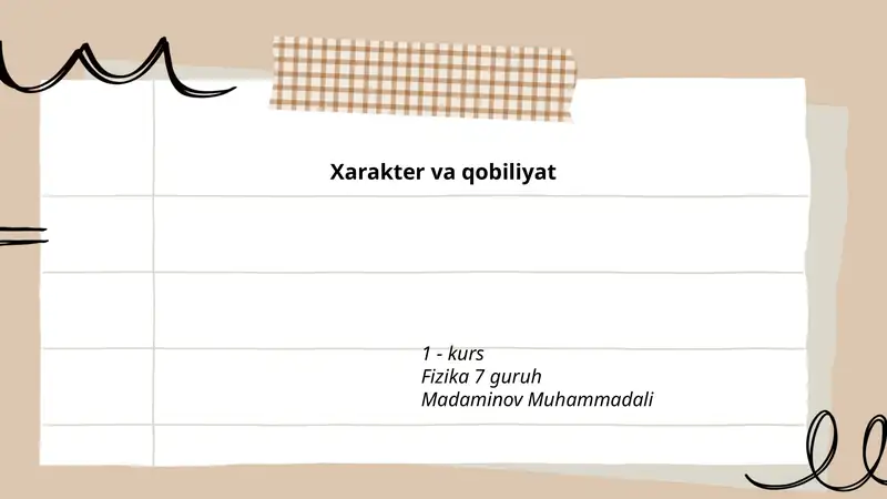 Xarakter va qobiliyat