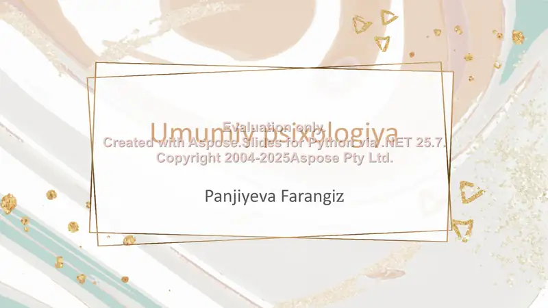 Umumiy psixologiya