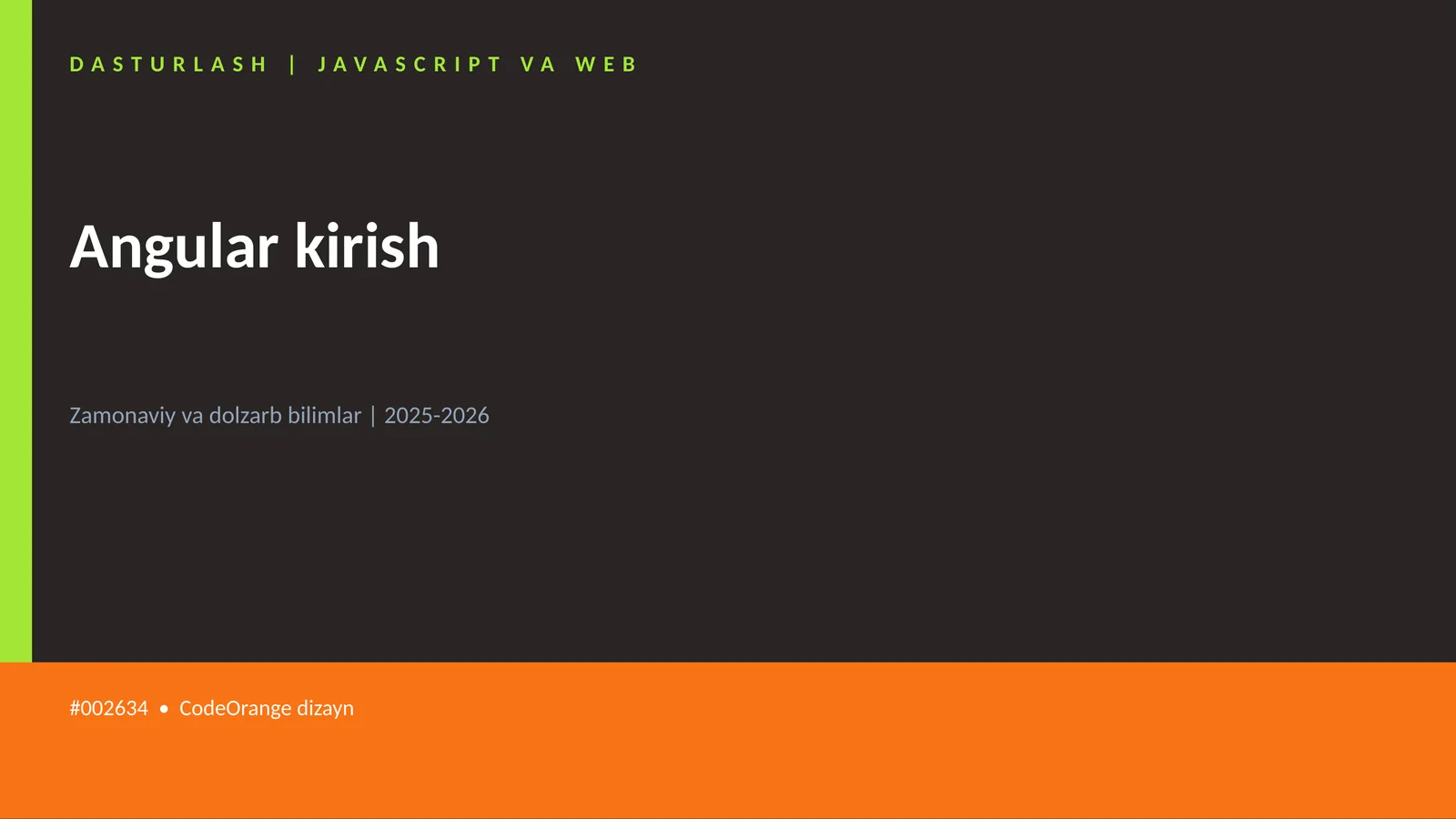 Angular kirish