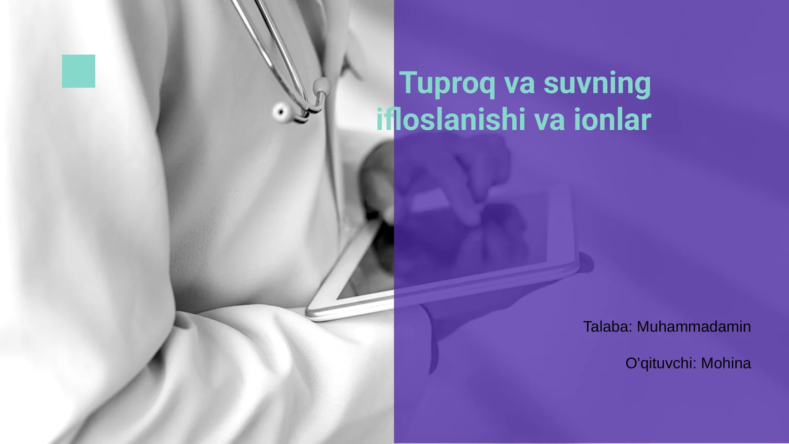 Tuproq va suvning ifloslanishi va ionlar