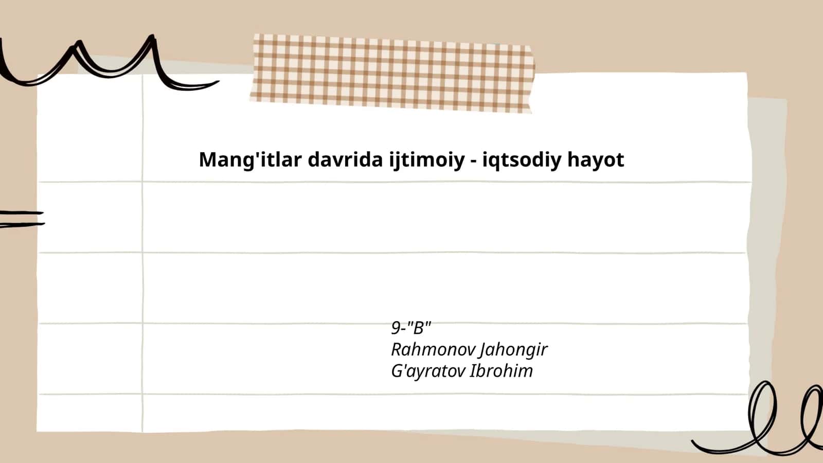 Mang'itlar davrida ijtimoiy - iqtsodiy hayot