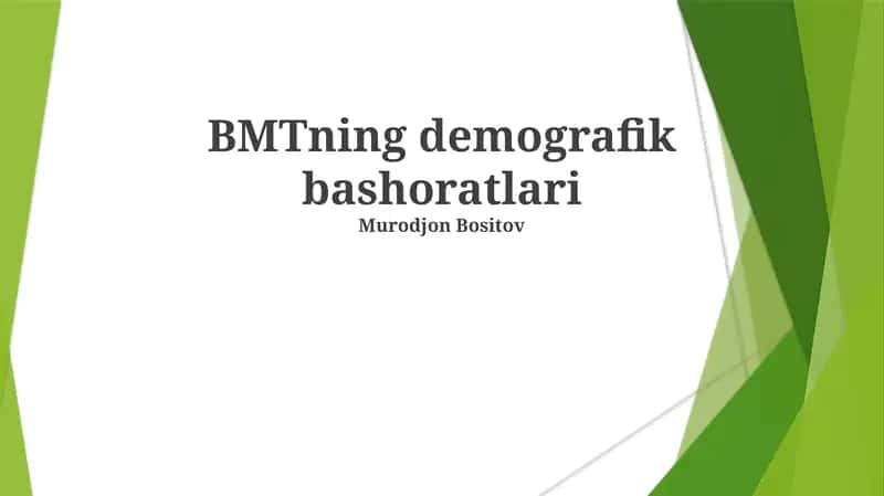 BMTning demografik bashoratlari