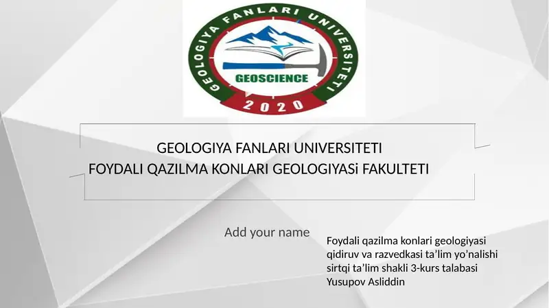 Foydali qazilma konlari geologiyasi