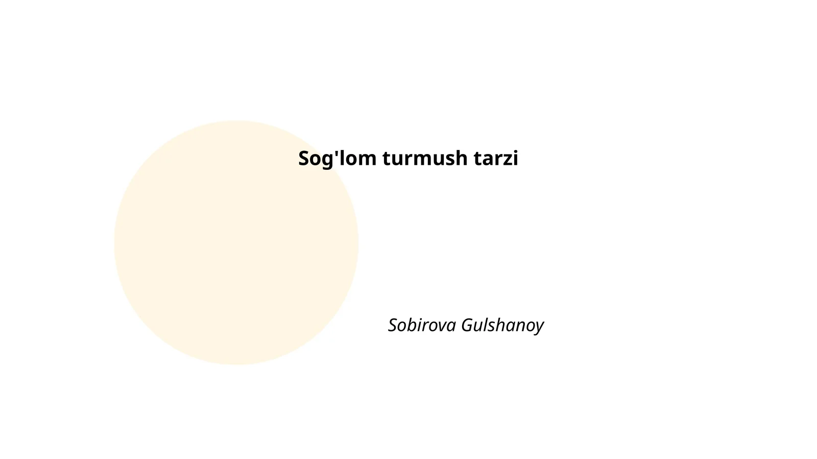 Sog'lom ovqatlanish