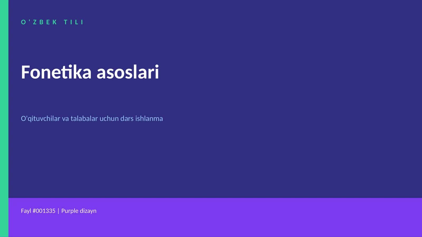 O'zbek Tili Fonetika asoslari