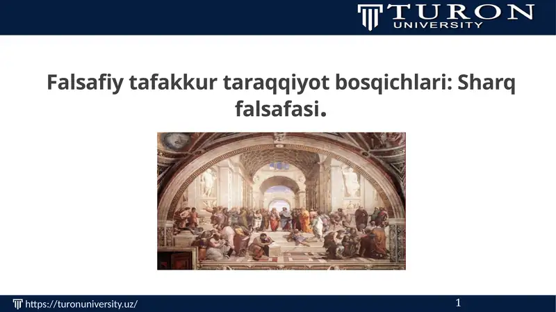 Falsafiy tafakkur taraqqiyot bosqichlari:Sharq falsafasi