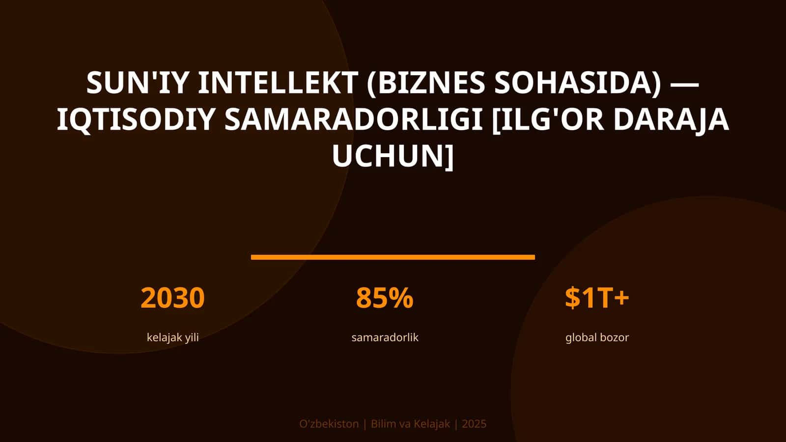Sun'iy Intellekt (Biznes Sohasida) - Iqtisodiy Samaradorligi [Ilg'or Daraja Uchun]