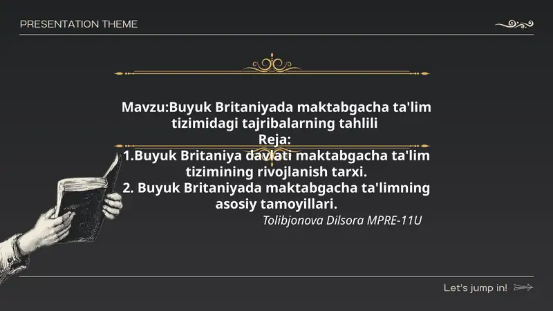 Buyuk Britaniyada maktabgacha ta'lim tizimidagi tajribalarning tahlili