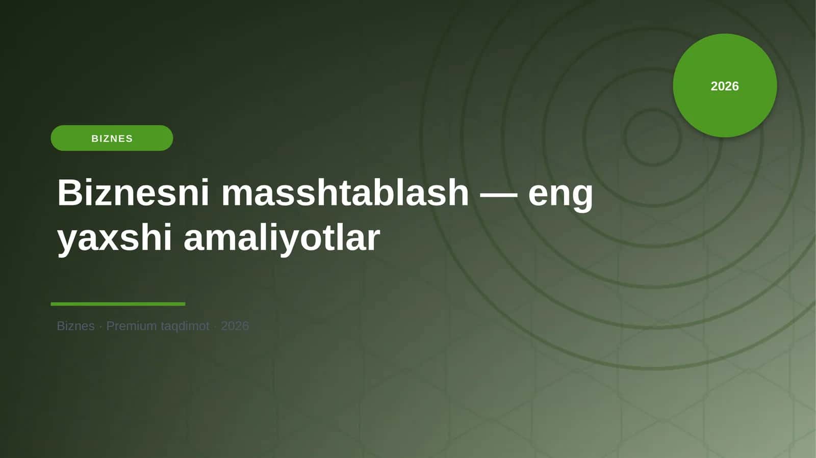 Biznesni masshtablash — eng yaxshi amaliyotlar