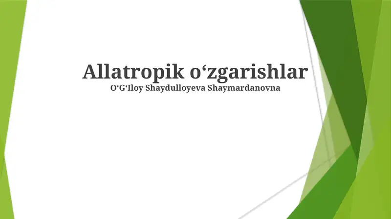 Allatropik oʻzgarishlar
