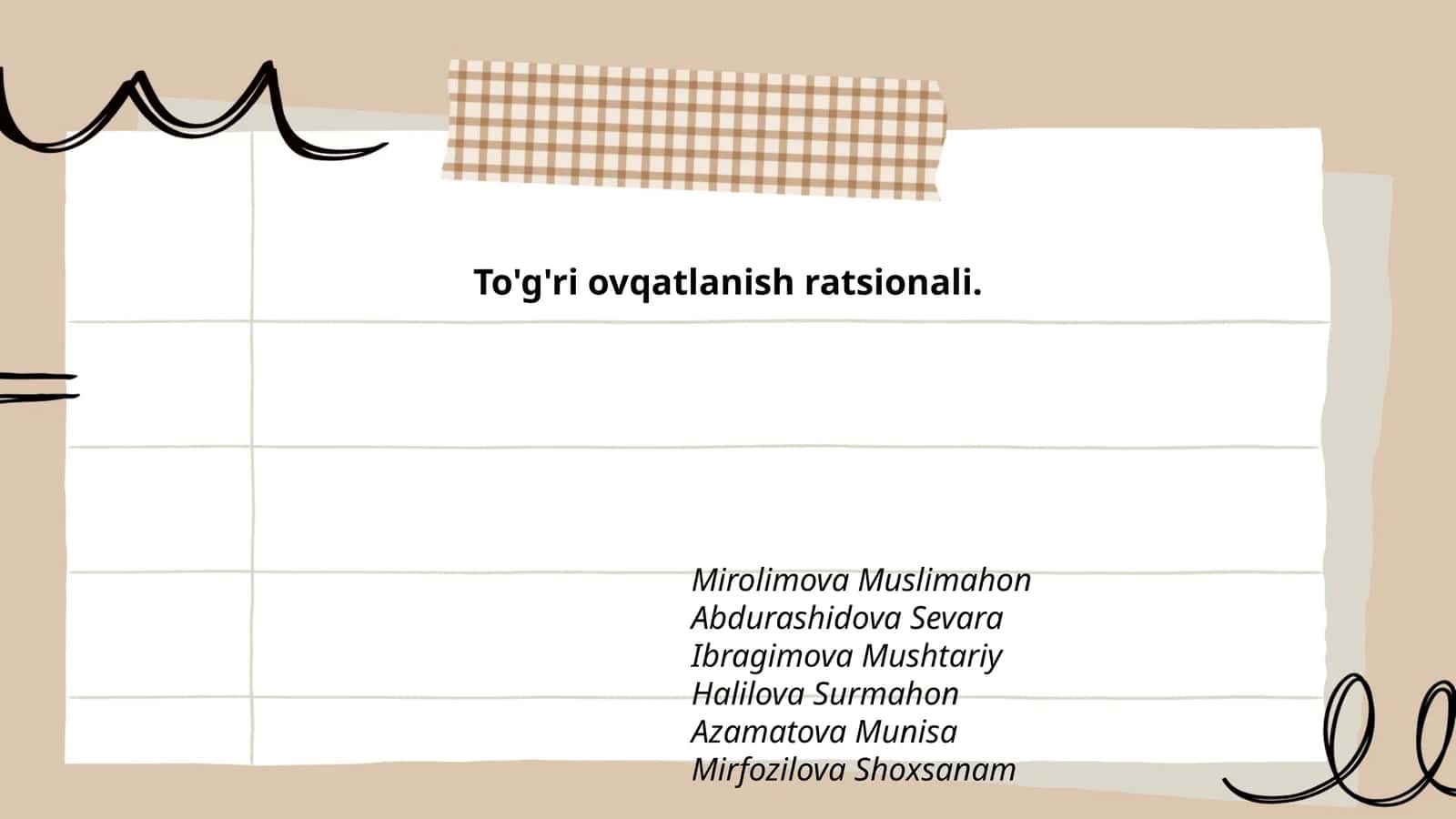 To'g'ri ovqatlanish ratsionali