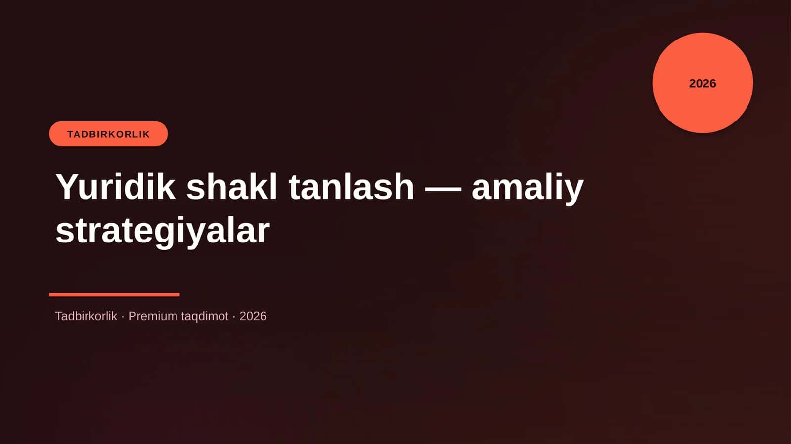 Yuridik shakl tanlash — amaliy strategiyalar