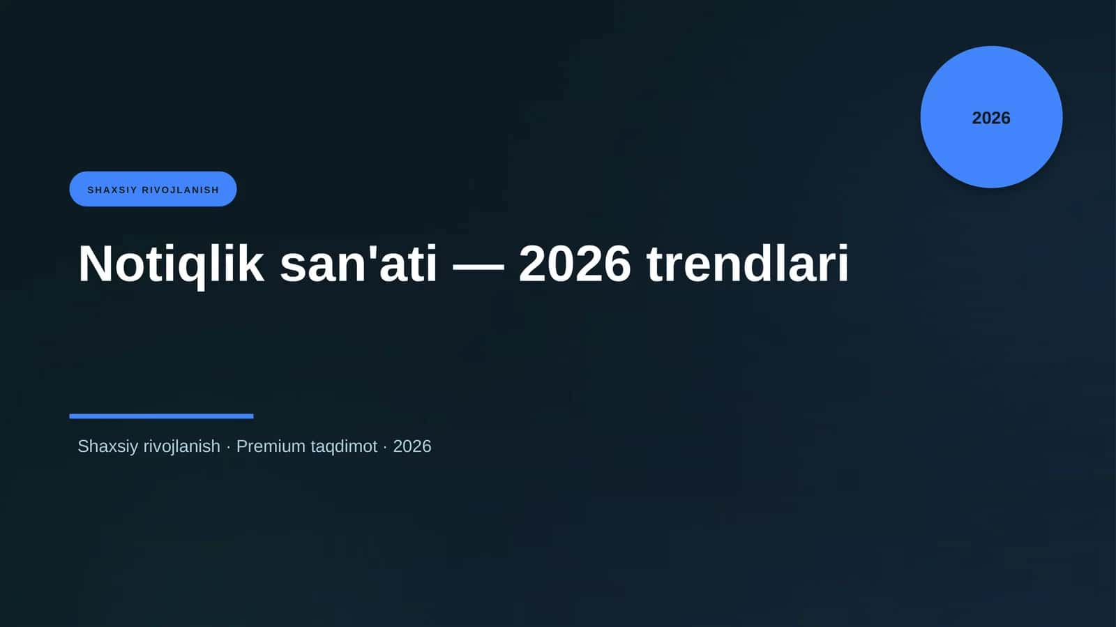 Notiqlik san'ati — 2026 trendlari