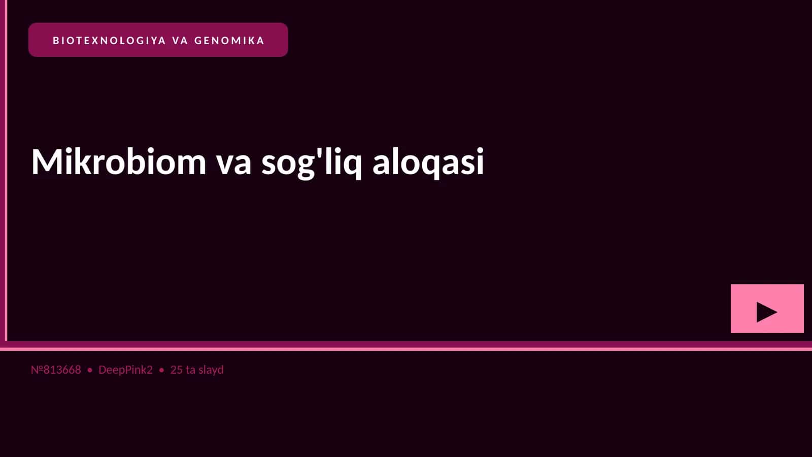BIOTEXNOLOGIYA VA GENOMIKA