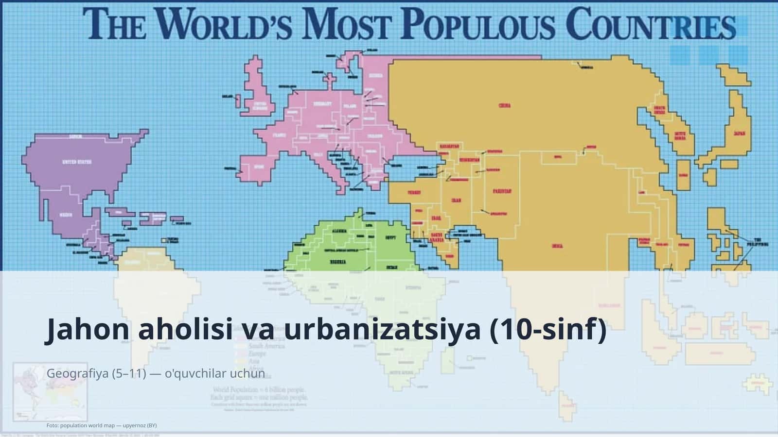 Jahon aholisi va urbanizatsiya (10-sinf)
