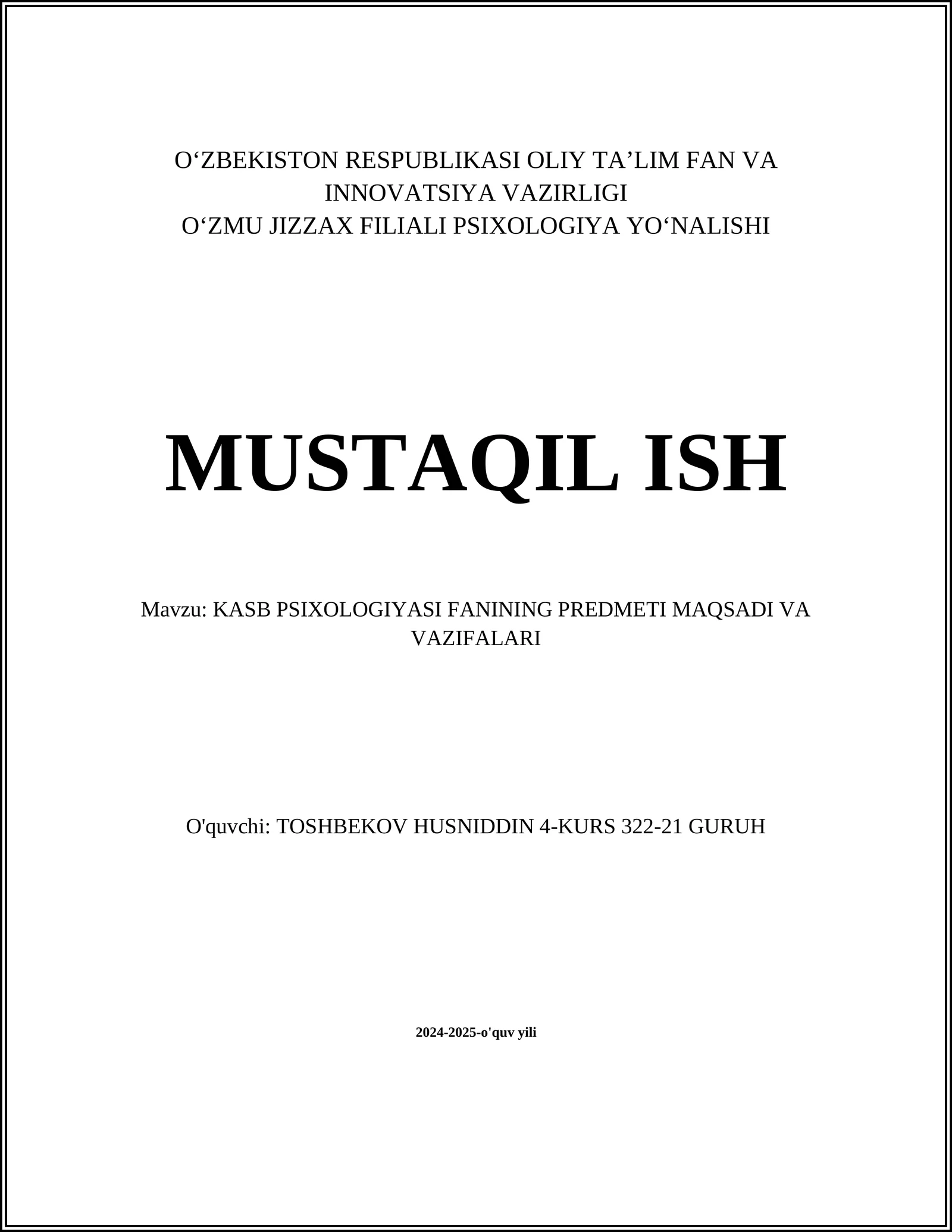Psixologiya fanining predmeti