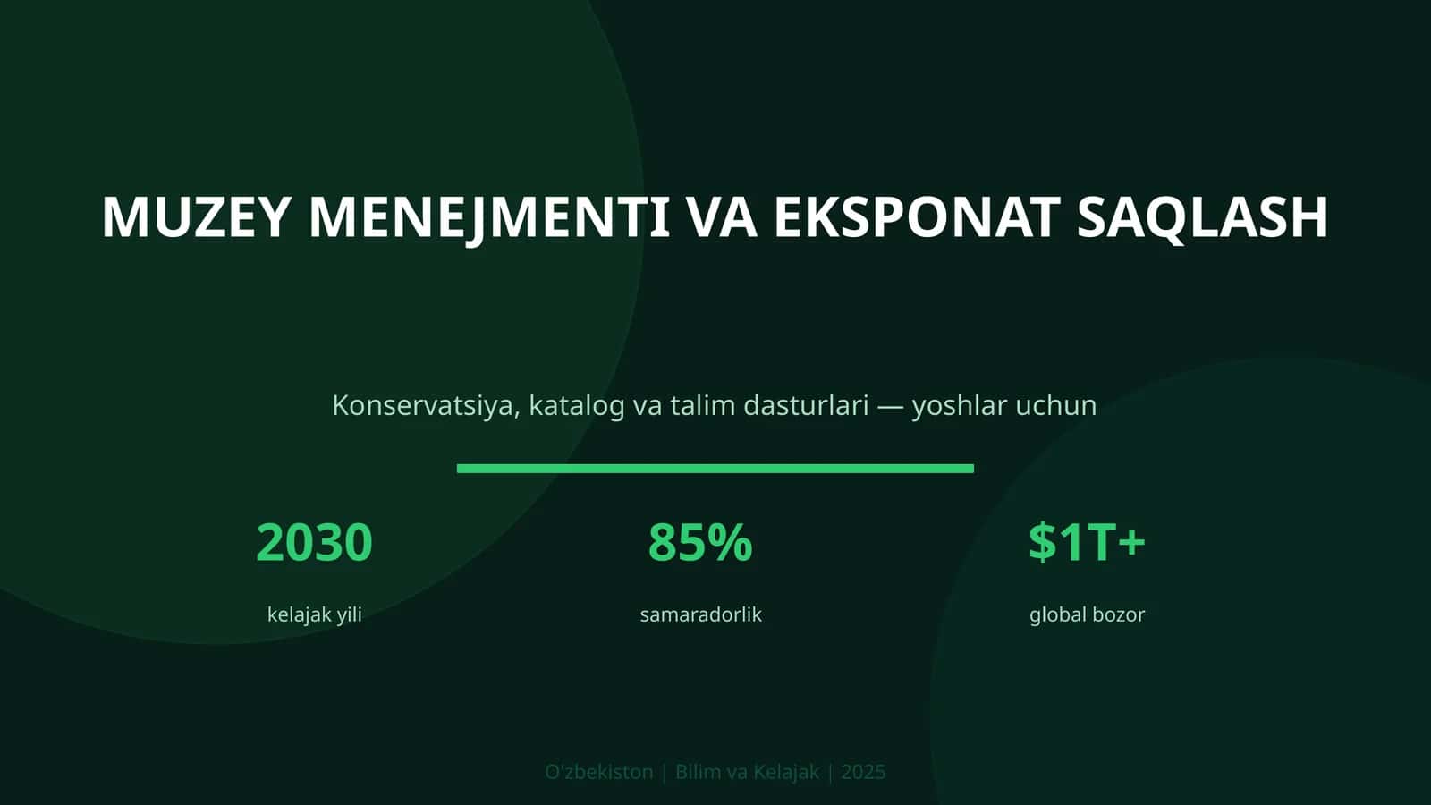 MUZEY MENEJMENTI VA EKSPONAT SAQLASH