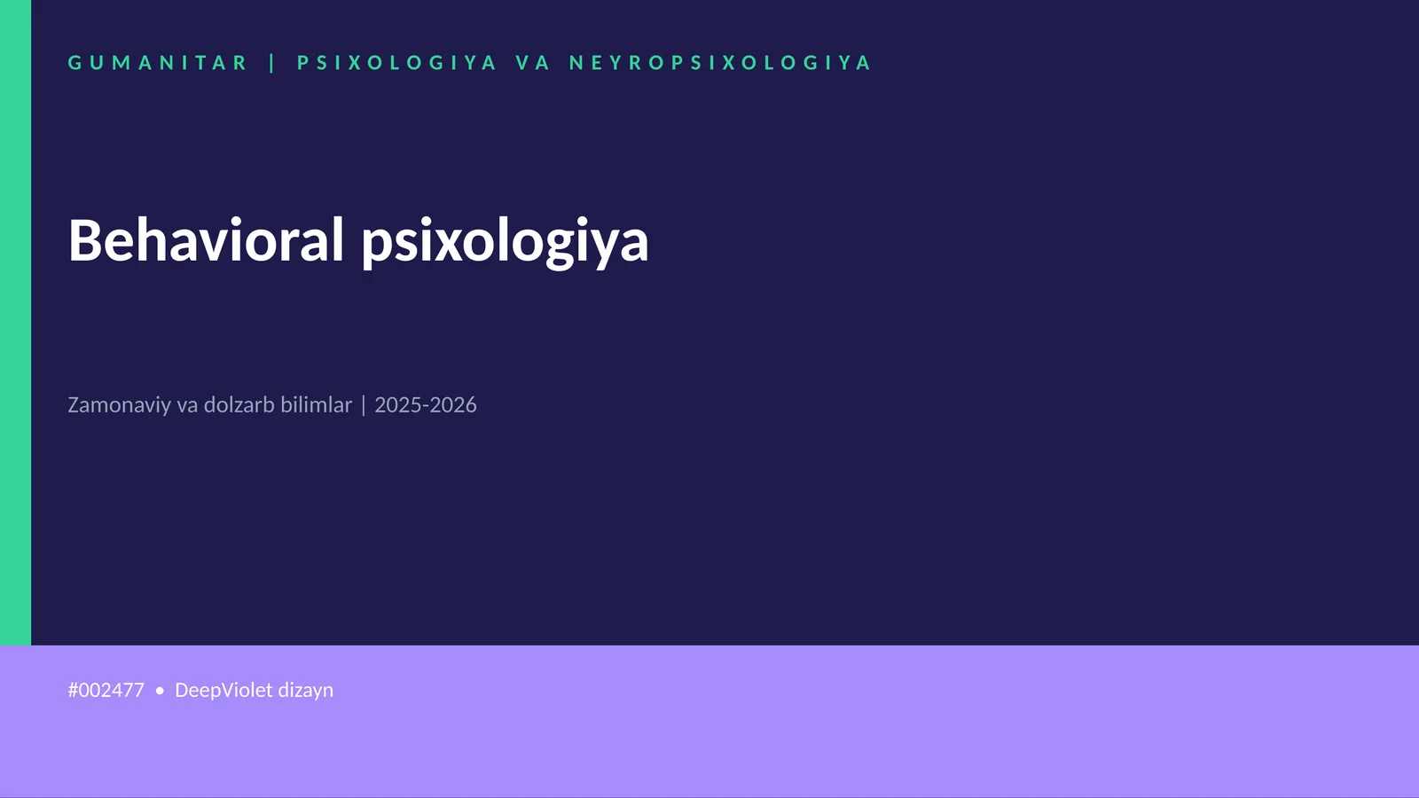 Behavioral psixologiya