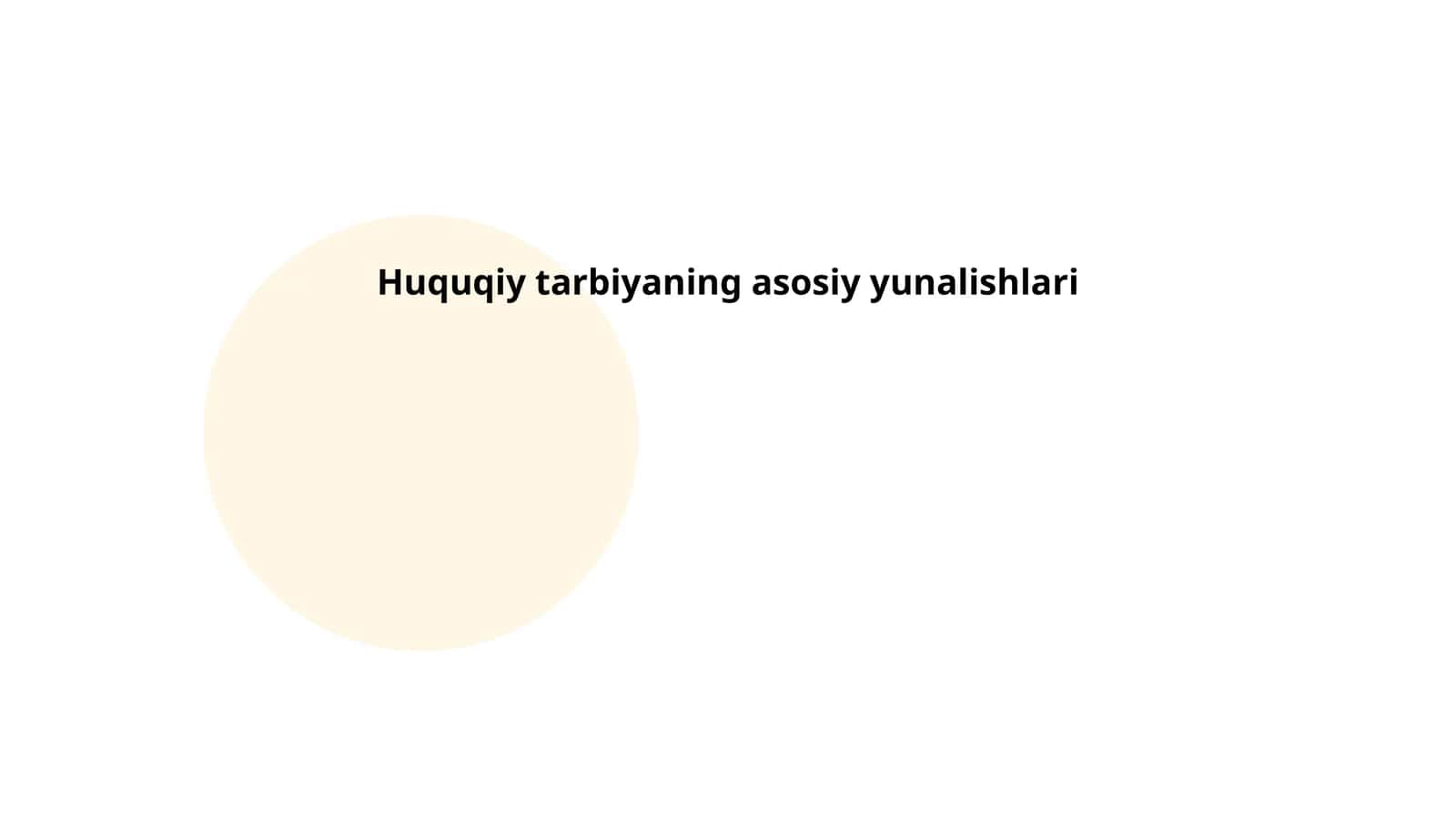 Huquqiy tarbiyaning asosiy yunalishlari