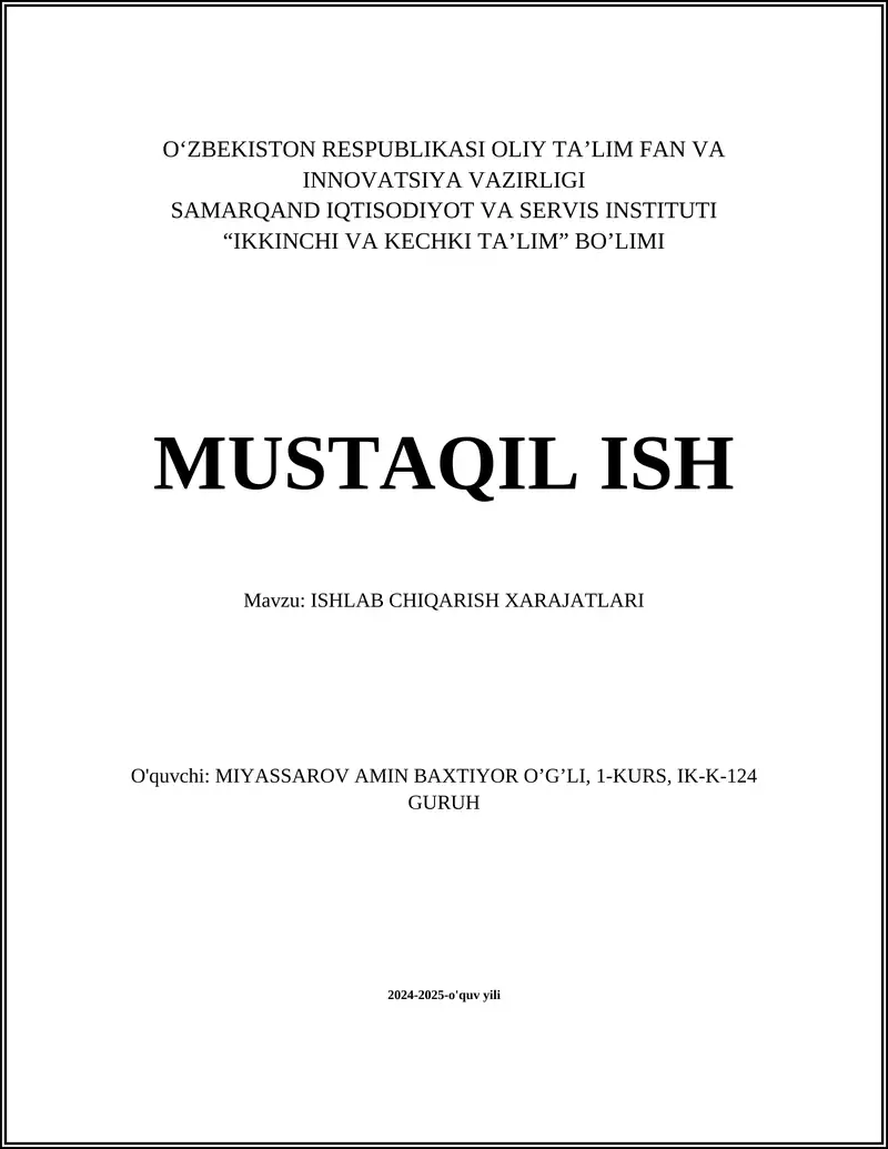 Ishlab Chiqarish Quvvatlari