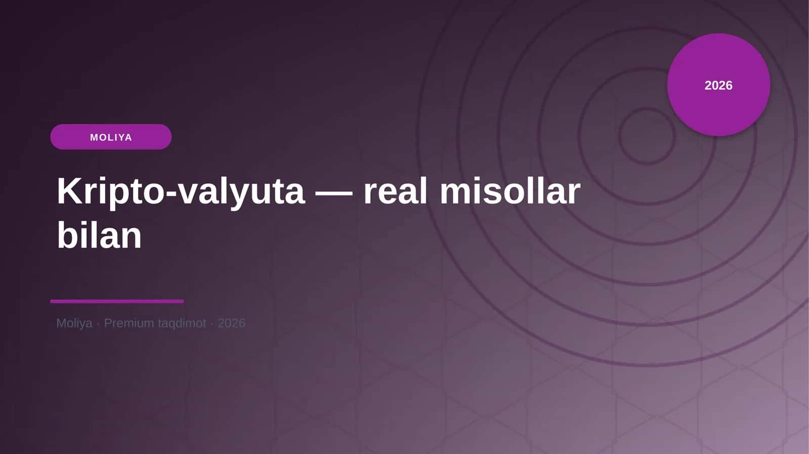 Kripto-valyuta — real misollar bilan
