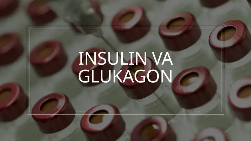 Insulin va Glukagon gormonlari