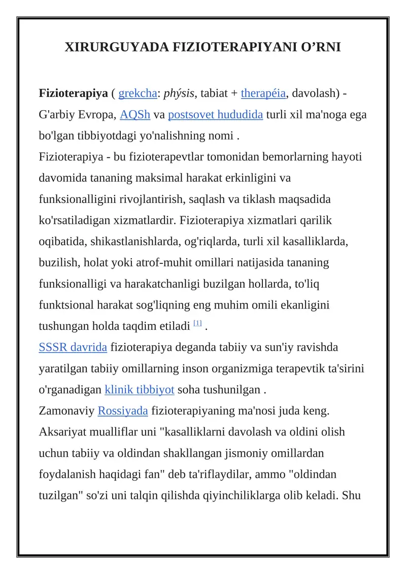 Fizioterapiya