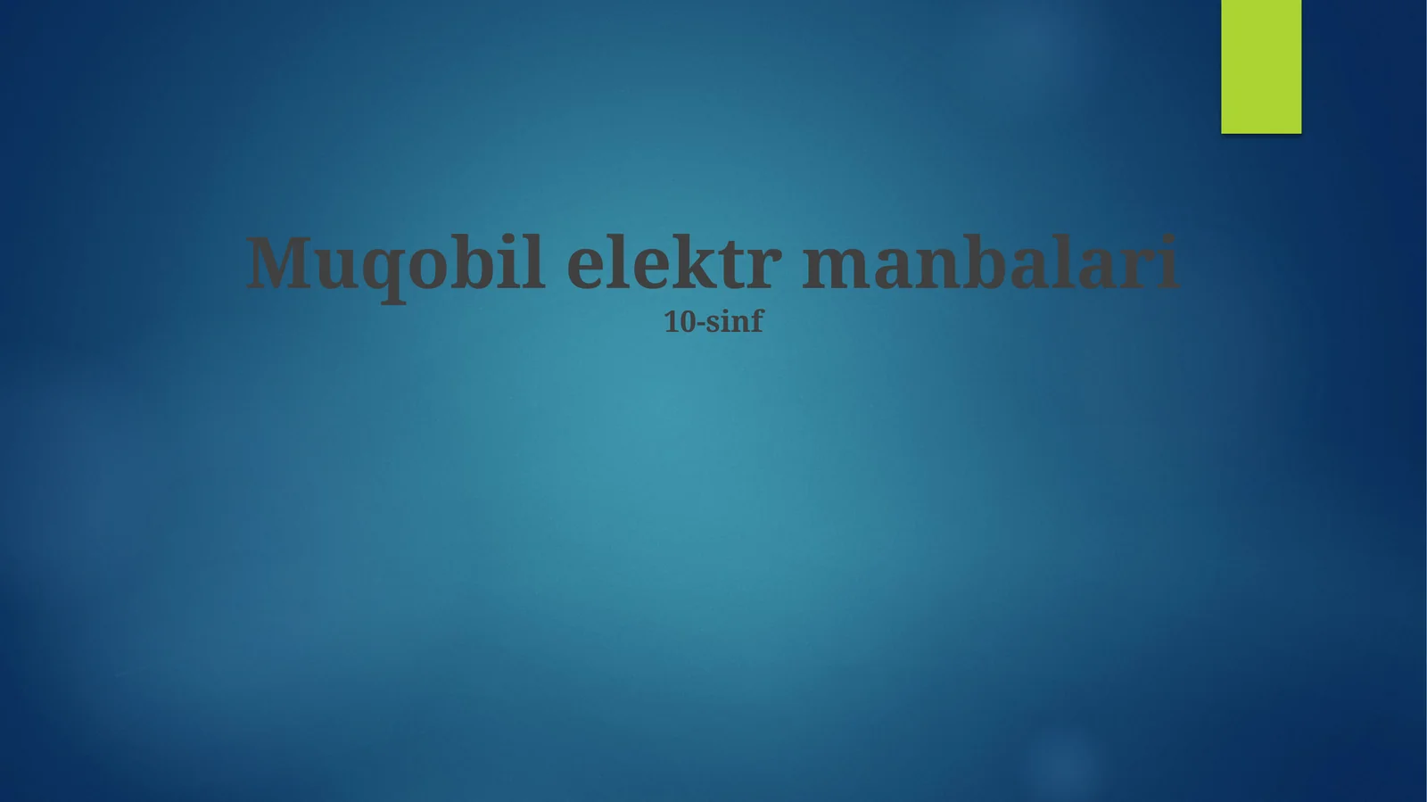 Muqobil elektr manbalari