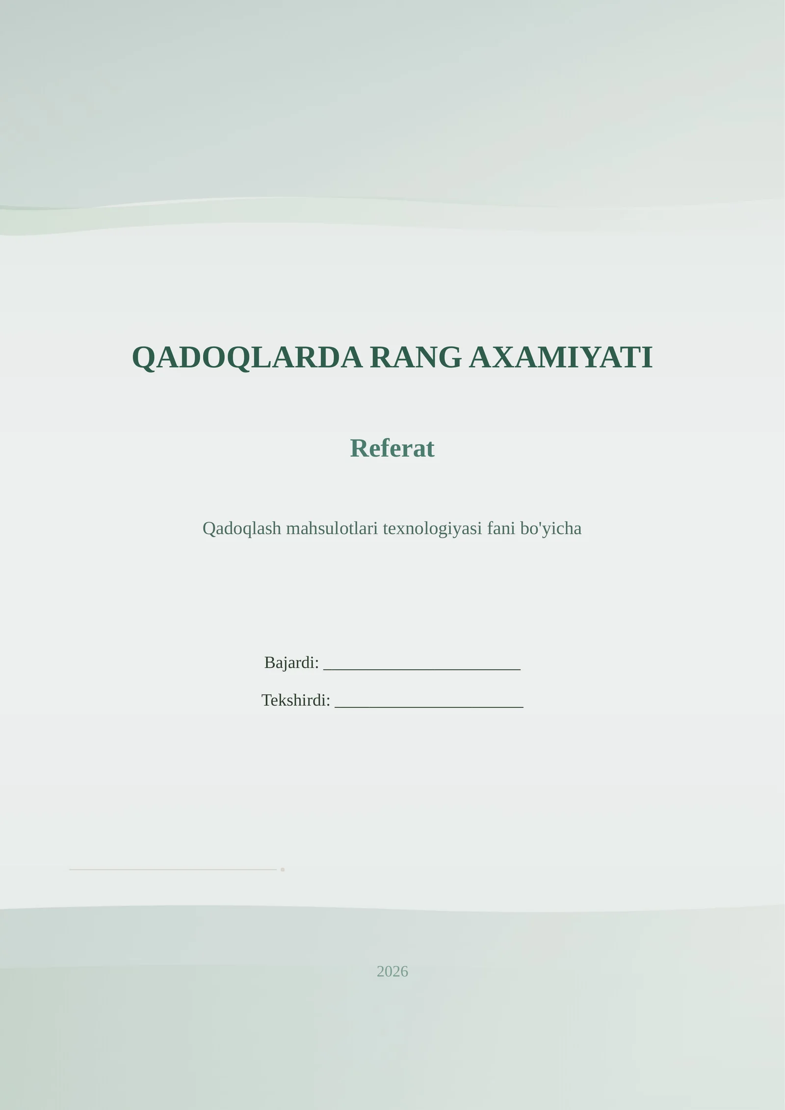 QADOQLARDA RANG AXAMIYATI