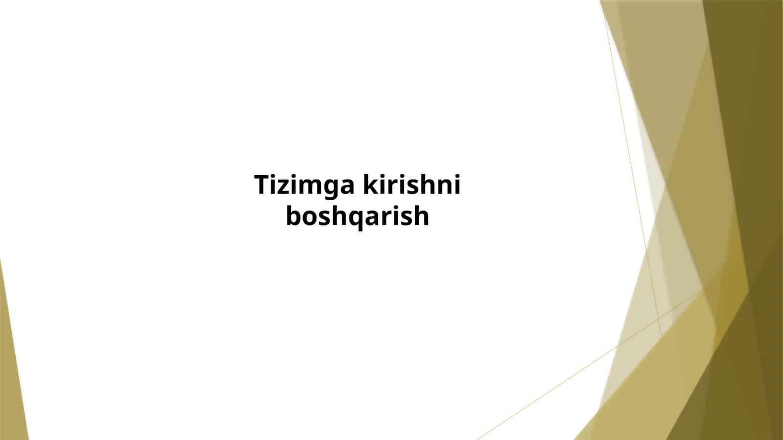 Tizimga kirishni boshqarish