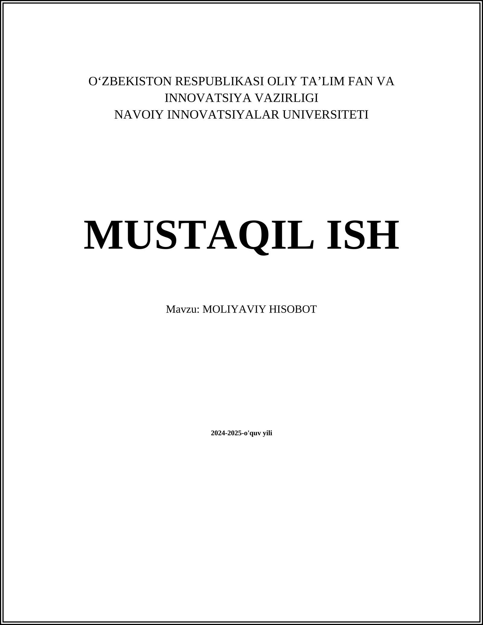 Moliyaviy hisobotlar