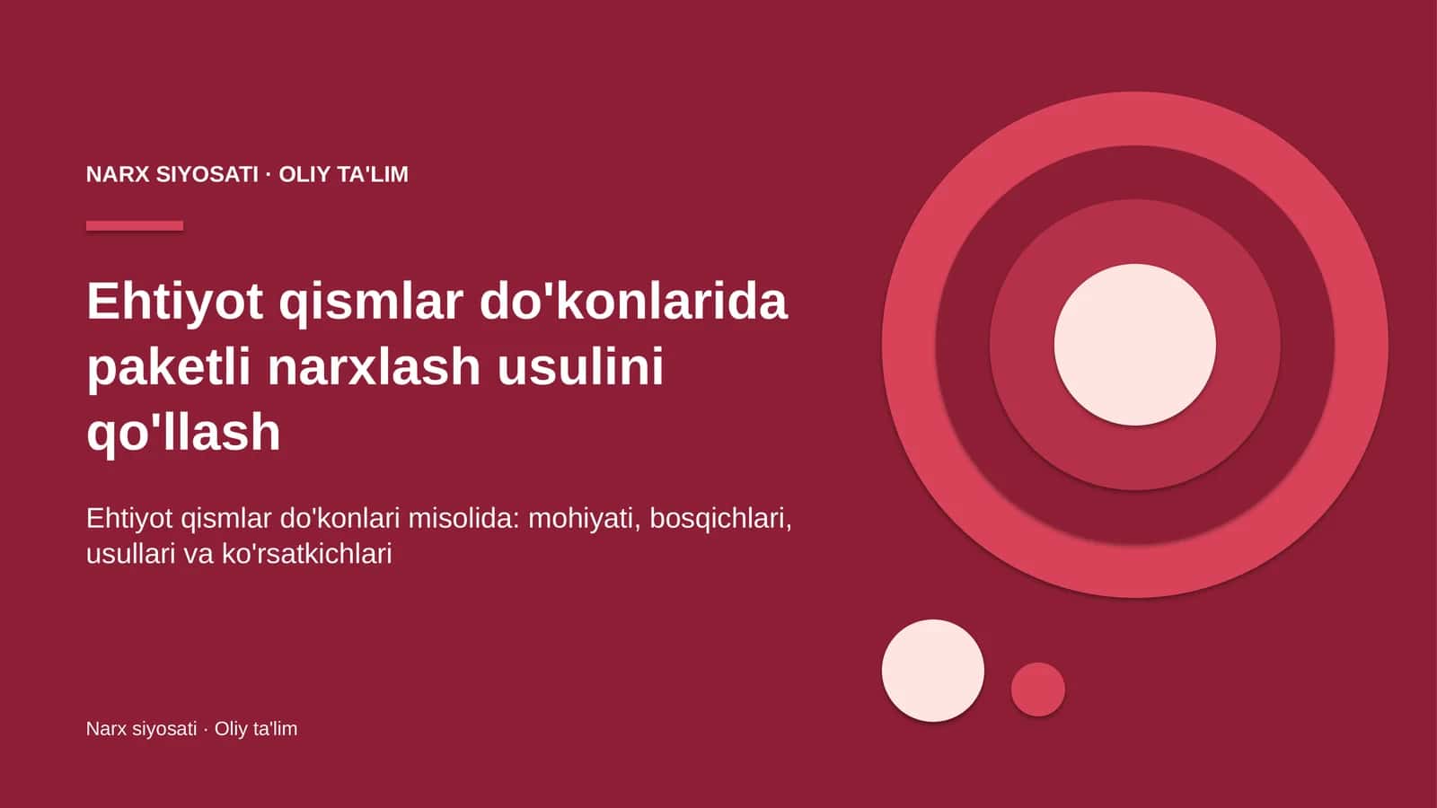 ehtiyot qismlar do'konlarida paketli narxlash usulini qo'llash 5726