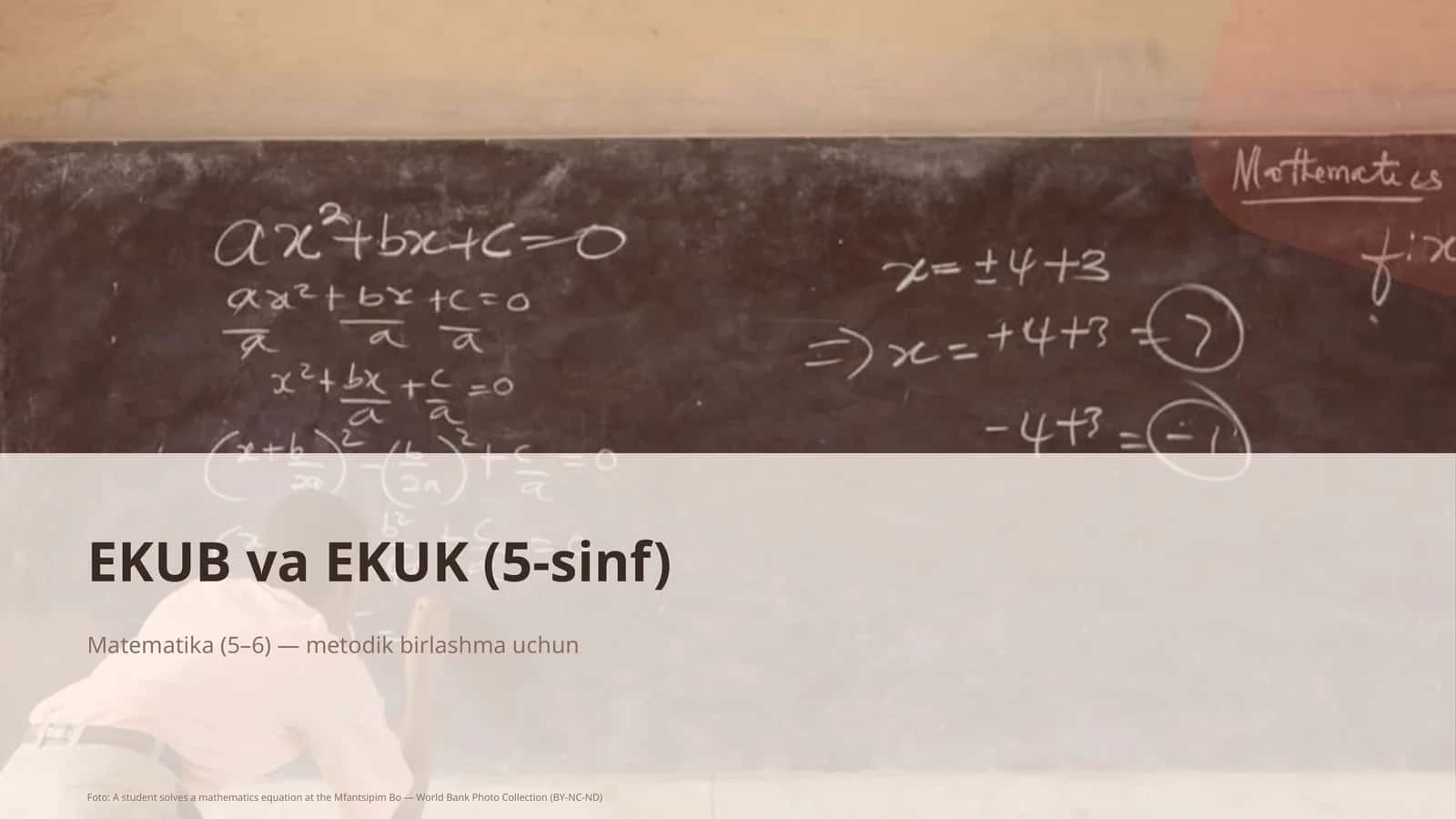 EKUB va EKUK (5-sinf)