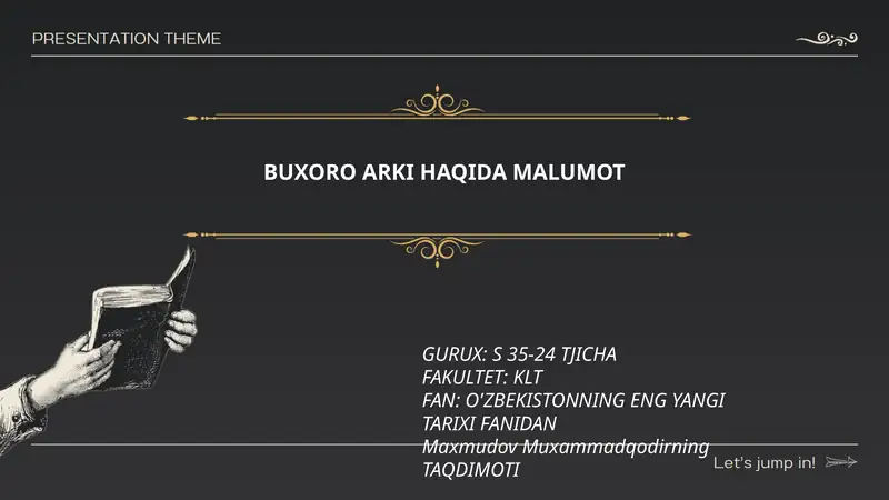 BUXORO ARKI HAQIDA MALUMOT