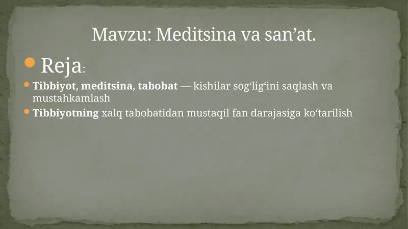 Meditsina va san’at