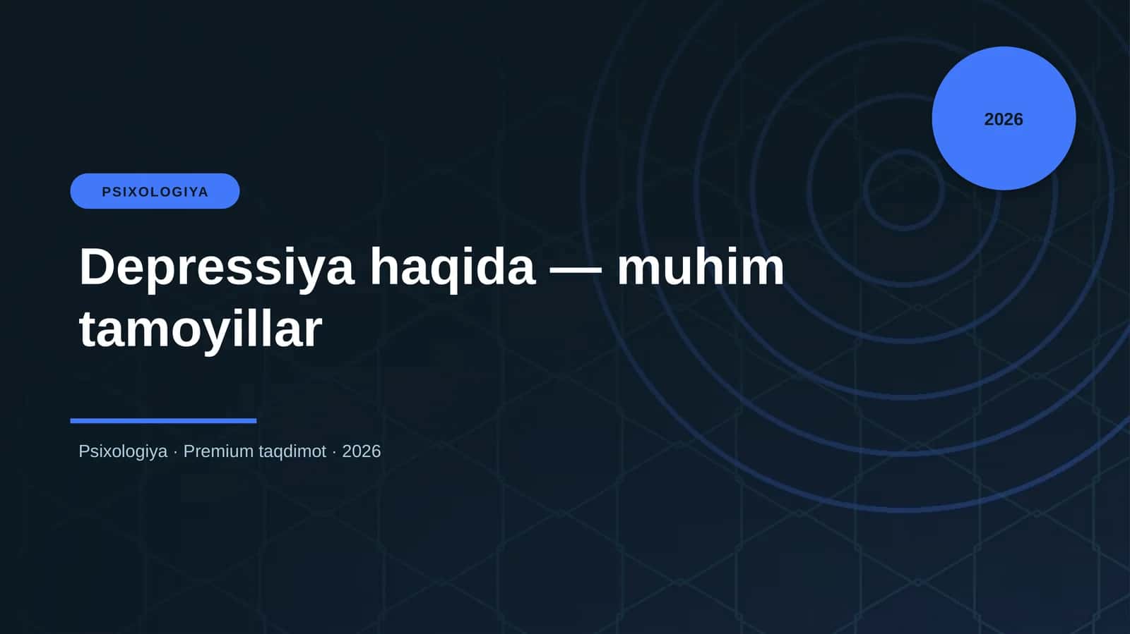 Depressiya haqida — muhim tamoyillar