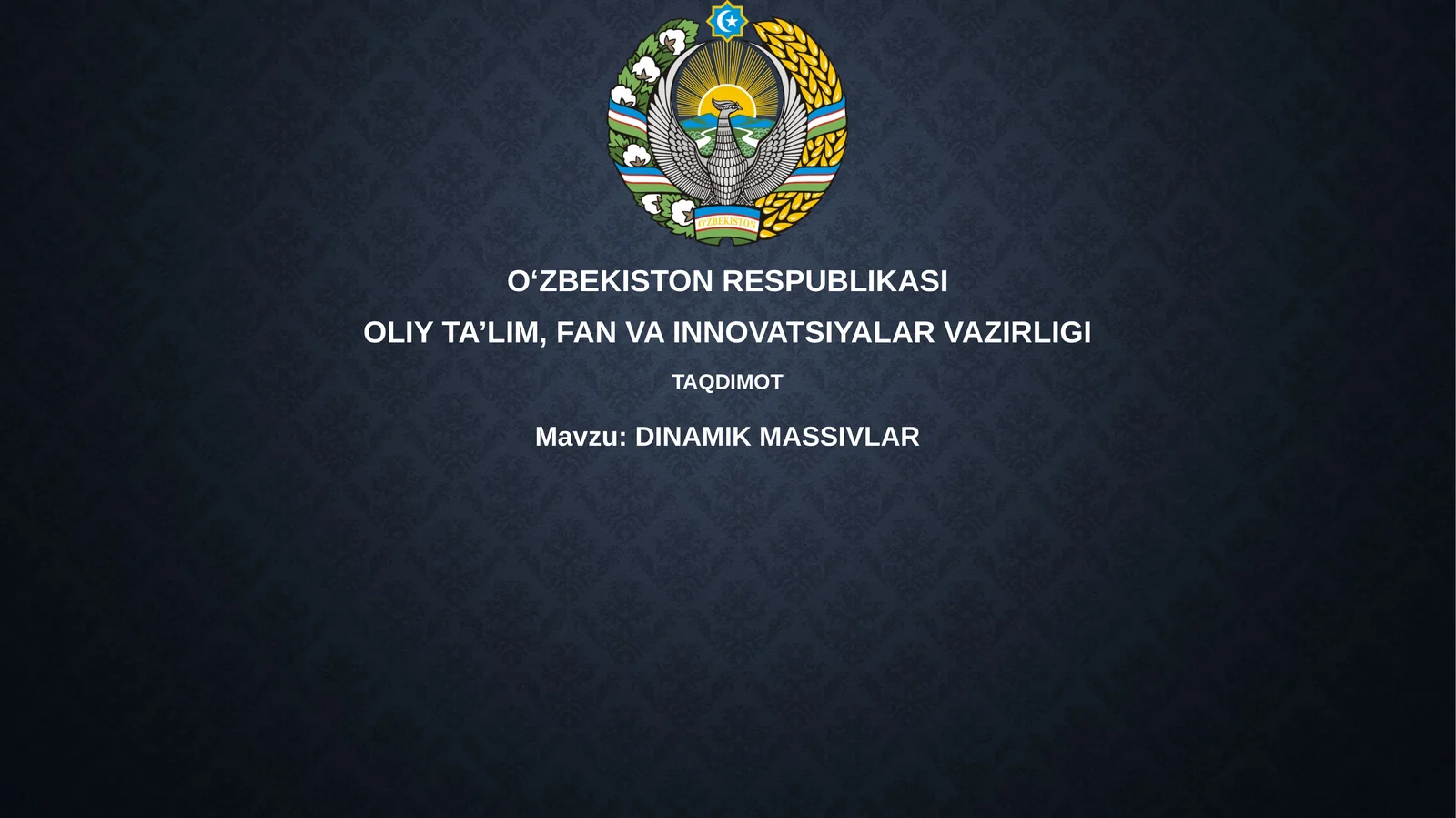 DINAMIK MASSIVLAR