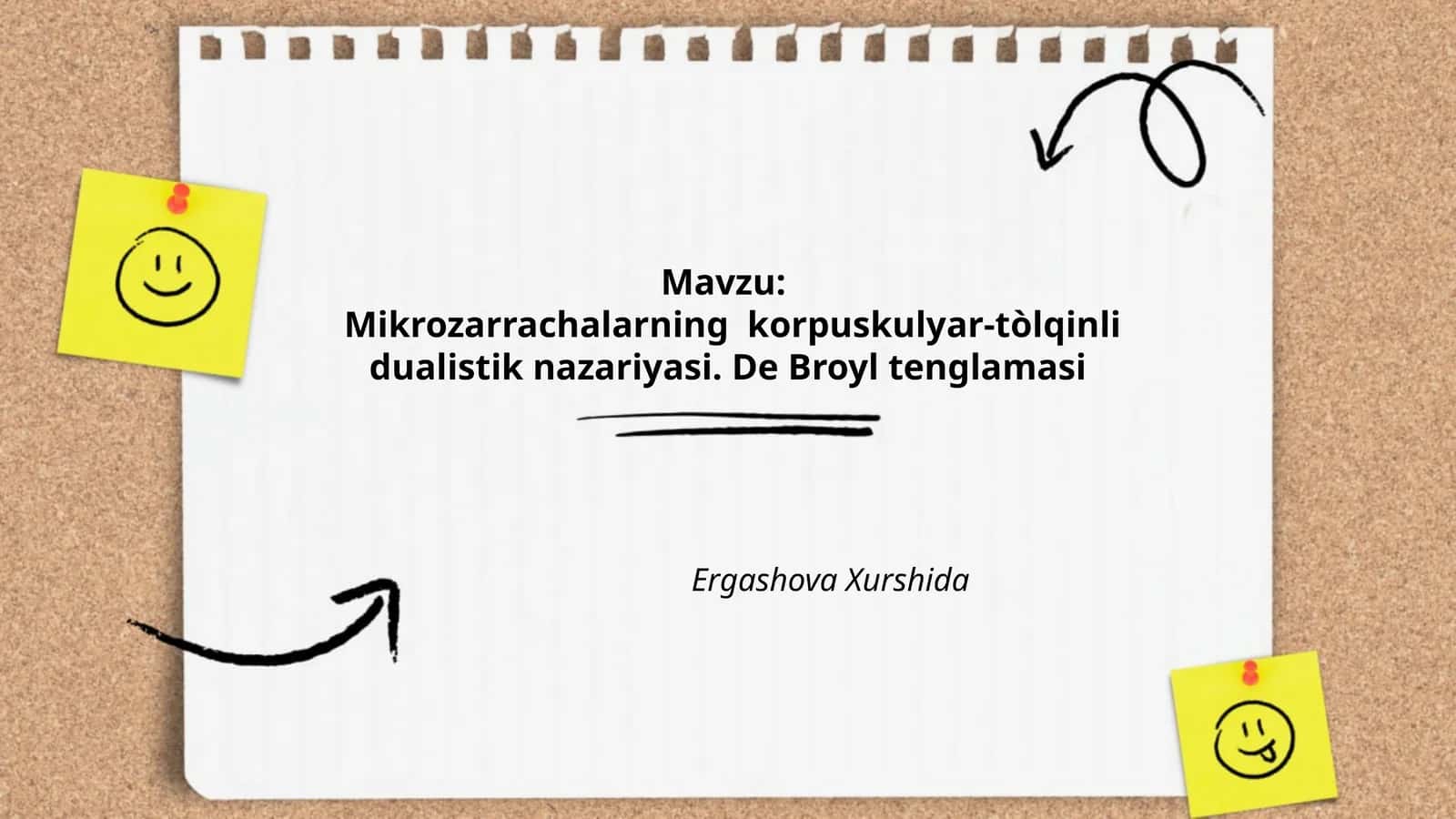 Mikrozarrachalarning korpuskulyar-tòlqinli dualistik nazariyasi. De Broyl tenglamasi