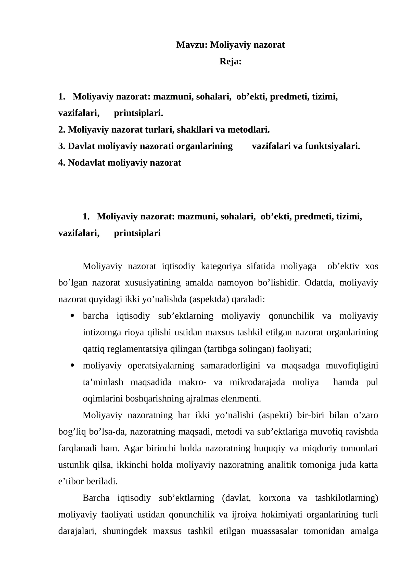 Moliyaviy nazorat