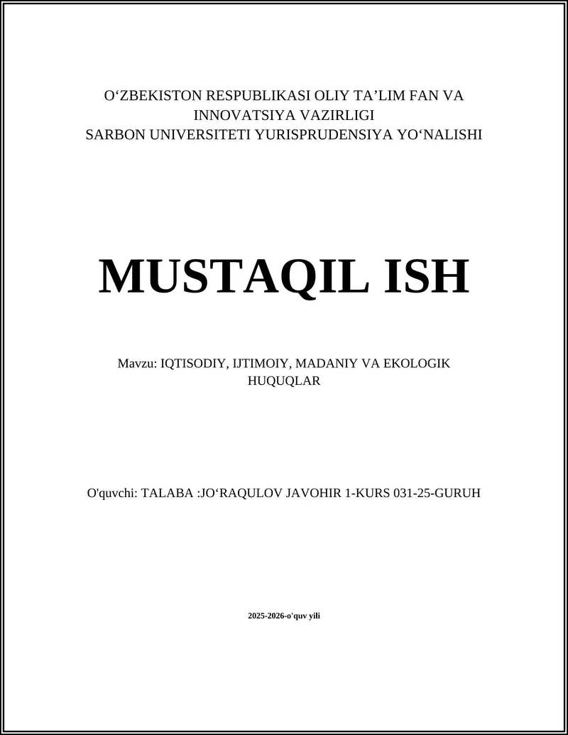 Iqtisodiy va ijtimoiy huquqlar