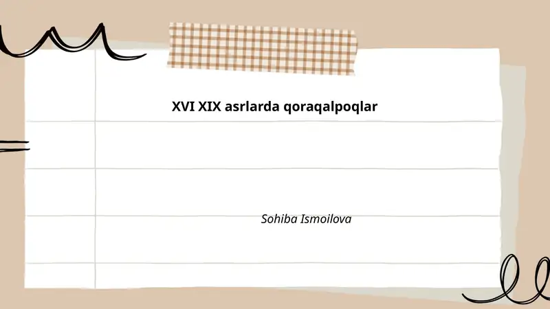 XVI XIX asrlarda qoraqalpoqlar