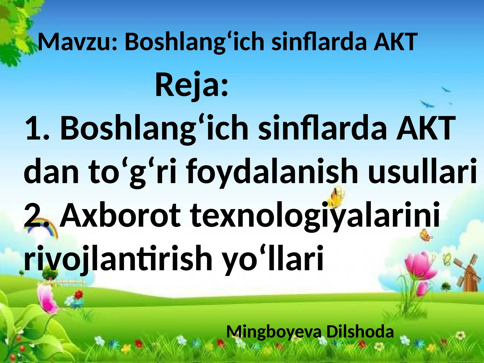 Boshlangʻich sinflarda AKT