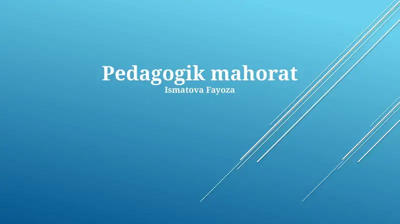 Pedagogik mahorat
