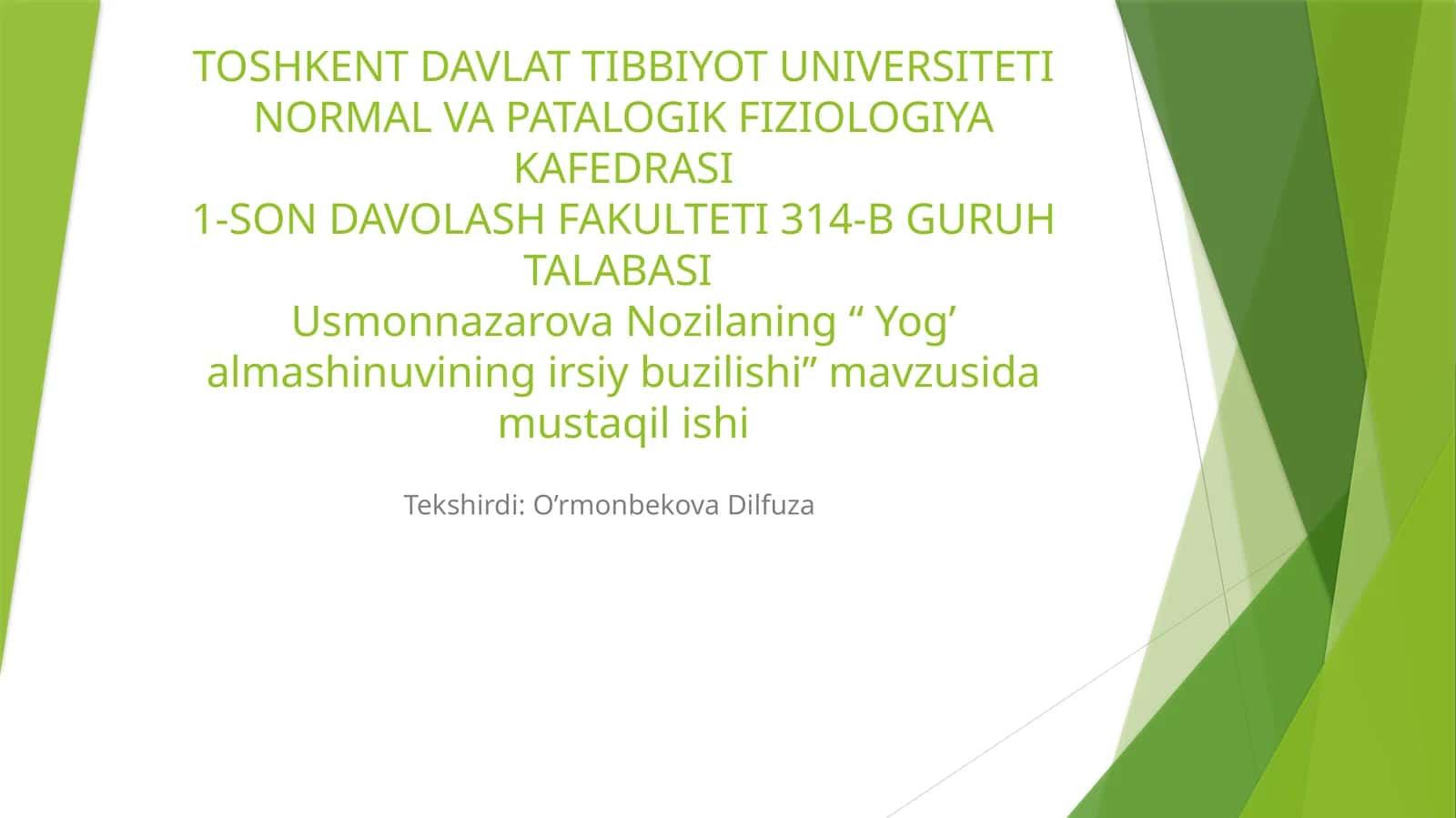 Yog’lar almashinuvi ning irsiy buzilishi