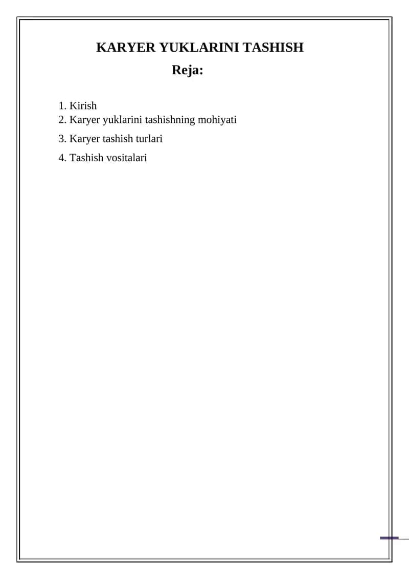 KARYER YUKLARINI TASHISH