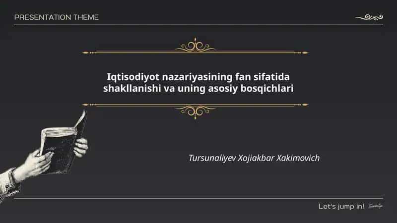 Iqtisodiyot nazariyasining fan sifatida shakllanishi va uning asosiy bosqichlari